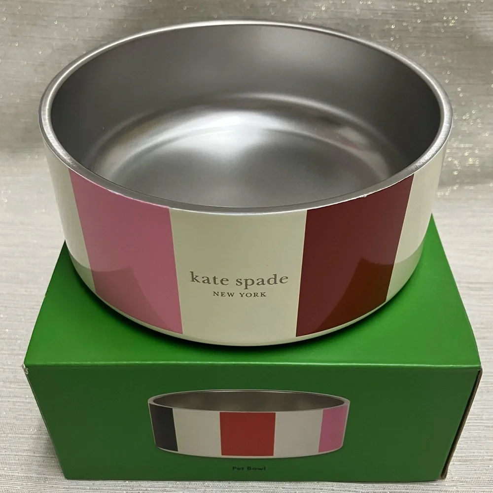 kate spade Adventure Stripe Pet Bowl